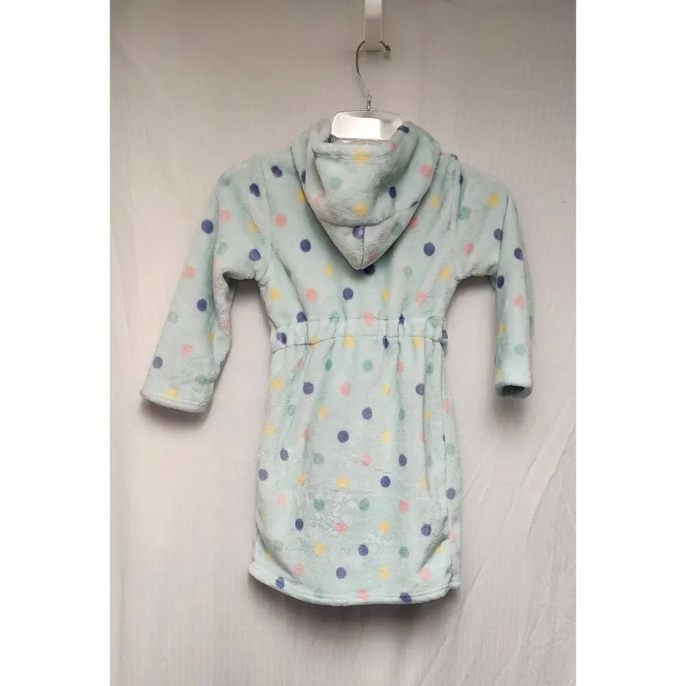 Toddler Robes Cute Pattern Bathrobe Unisex Kids Robe Baby Flannel Hoodie Size 2